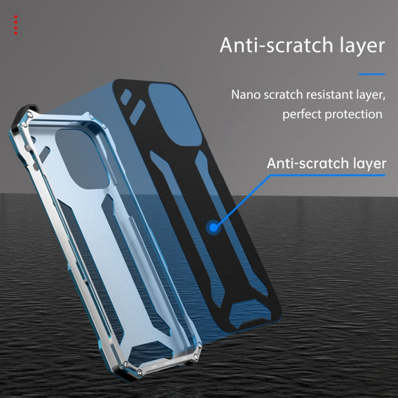 For iPhone 14 Plus R-JUST RJ17 Shockproof Armor Metal Phone Case(Black)