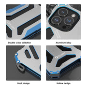 For iPhone 14 Plus R-JUST RJ17 Shockproof Armor Metal Phone Case(Black)
