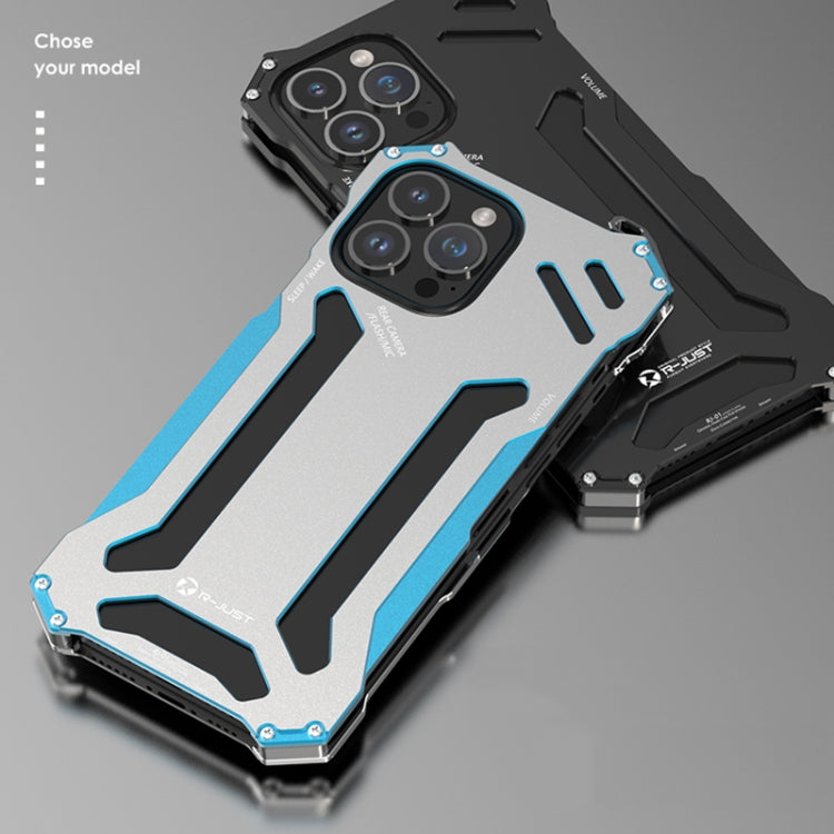 For iPhone 14 Pro R-JUST RJ17 Shockproof Armor Metal Phone Case(Black)