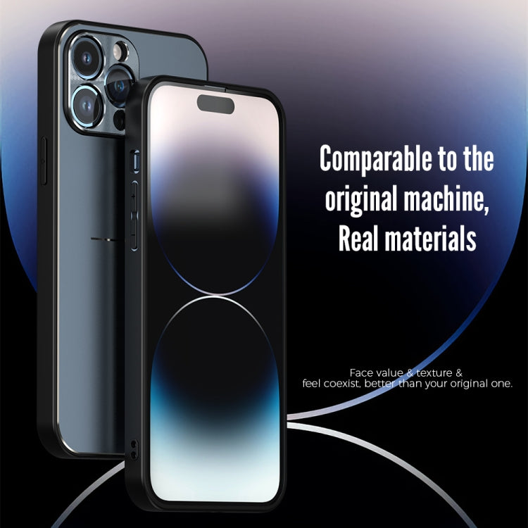 For iPhone 14 R-JUST RJ52 3-Line Style Metal TPU Shockproof Phone Case(Purple)