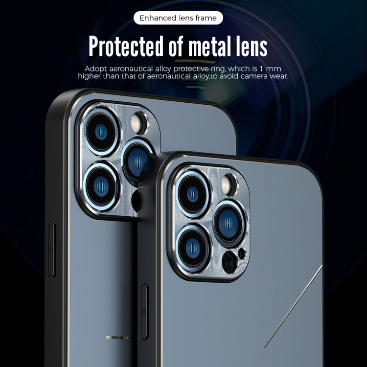 For iPhone 14 Plus R-JUST RJ52 3-Line Style Metal TPU Shockproof Phone Case(Silver)