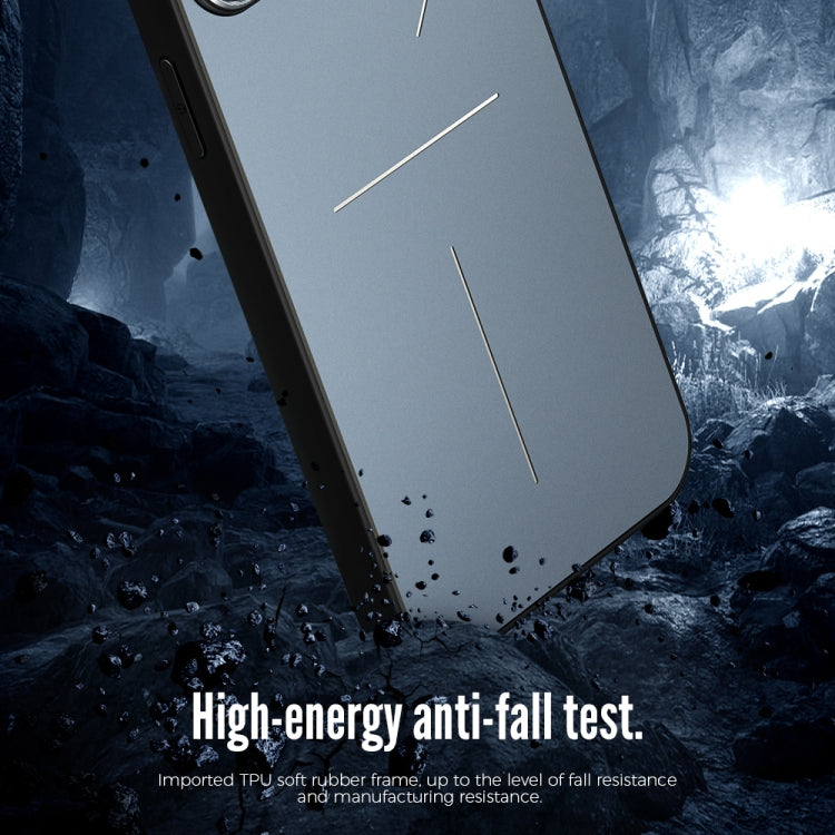 For iPhone 14 Plus R-JUST RJ52 3-Line Style Metal TPU Shockproof Phone Case(Silver)