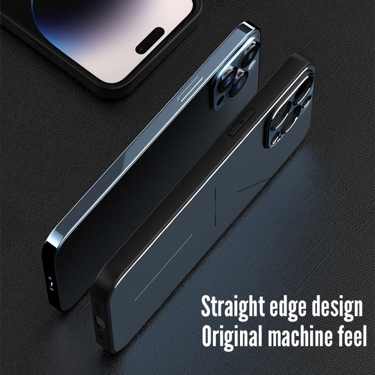 For iPhone 14 Plus R-JUST RJ52 3-Line Style Metal TPU Shockproof Phone Case(Purple)