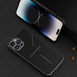 For iPhone 14 Pro R-JUST RJ52 3-Line Style Metal TPU Shockproof Phone Case(Black) - free shipping - PMC TechLife - Order now!