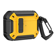 For AirPods Pro 2 Shield Shockproof Earphone Protective Case with Hook(Black Yellow)