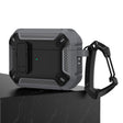 For AirPods Pro 2 Shield Shockproof Earphone Protective Case with Hook(Grey Black) - For AirPods Pro 2 by PMC TechLife | Online Shopping South Africa | PMC TechLife