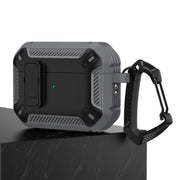 For AirPods Pro 2 Shield Shockproof Earphone Protective Case with Hook(Grey Black)