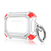For AirPods Pro 2 Dual-color PC Shockproof Earphone Case with Hook(Red)