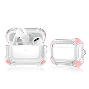 For AirPods Pro 2 Dual-color PC Shockproof Earphone Case with Hook(Pink)