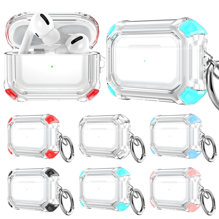 For AirPods Pro 2 Dual-color PC Shockproof Earphone Case with Hook(Red)