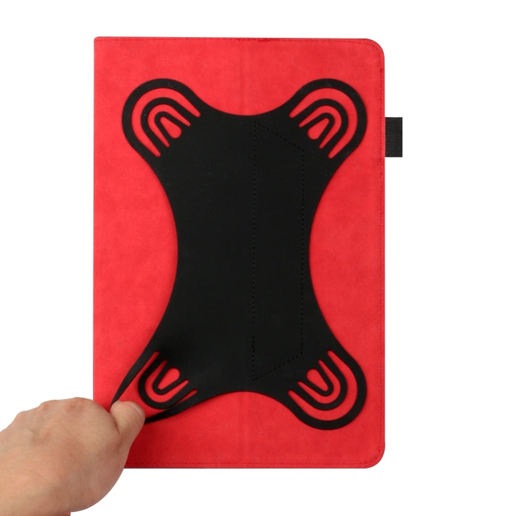 For 8 inch Life Tree Pattern Flip Universal Leather Tablet Case(Red)