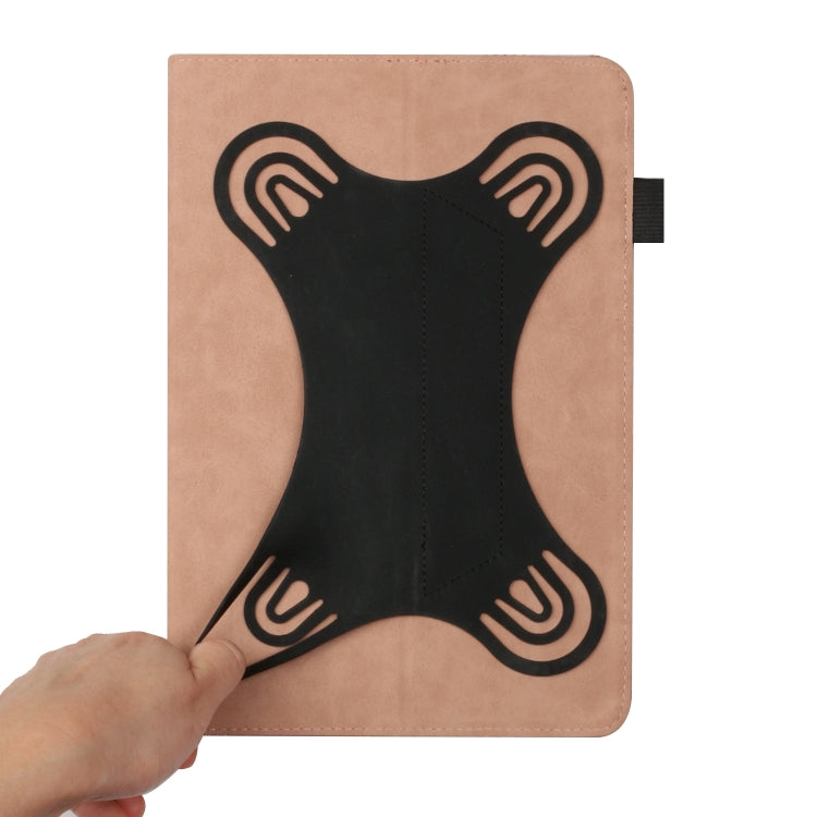 For 8 inch Life Tree Pattern Flip Universal Leather Tablet Case(Rose Gold)