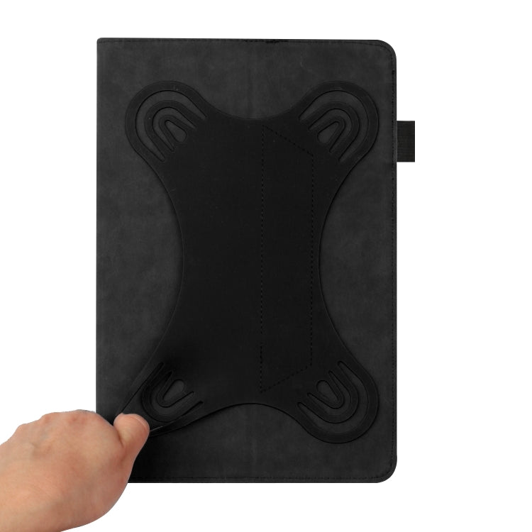 For 10 inch Life Tree Pattern Flip Universal Leather Tablet Case(Black)