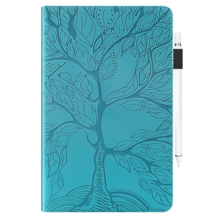 For 10 inch Life Tree Pattern Flip Universal Leather Tablet Case(Blue)