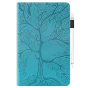 For 10 inch Life Tree Pattern Flip Universal Leather Tablet Case(Blue)