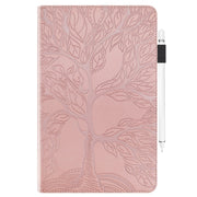 For 10 inch Life Tree Pattern Flip Universal Leather Tablet Case(Rose Gold)