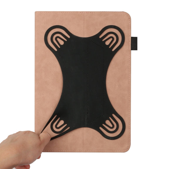 For 10 inch Life Tree Pattern Flip Universal Leather Tablet Case(Rose Gold)