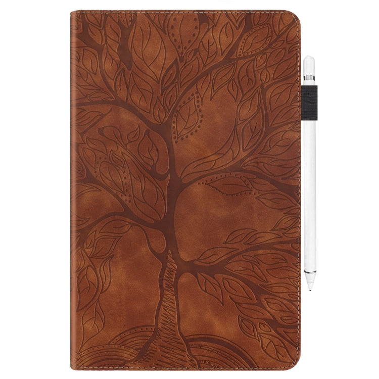 For 10 inch Life Tree Pattern Flip Universal Leather Tablet Case(Brown)