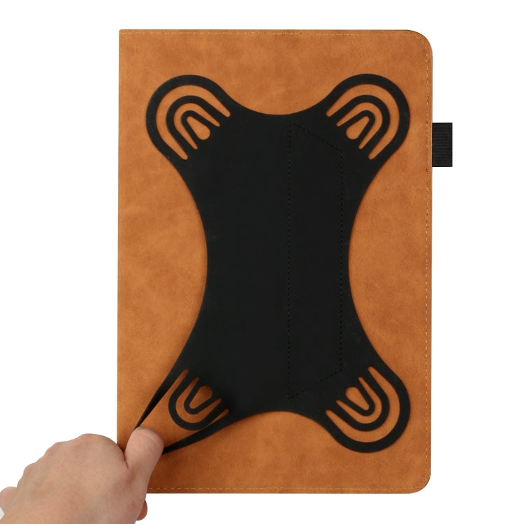 For 10 inch Life Tree Pattern Flip Universal Leather Tablet Case(Brown)