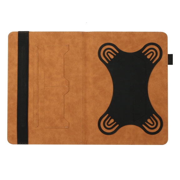 For 10 inch Life Tree Pattern Flip Universal Leather Tablet Case(Brown)