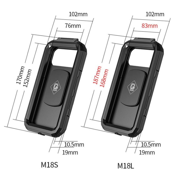Kewig M18L-QD Motorcycle / Bicycle Water-resistant Quick Release Mobile Phone Holder