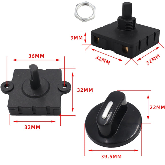 Type A 2 Pair 4 Gear 3 Speed Rotary Switch Fan Heater Speed Selector