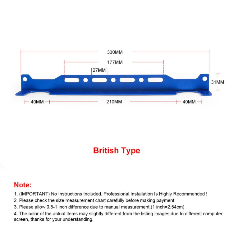 British 330mm Car Engine Oil Cooler Mounting Bracket Kit(Black)