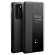 For Huawei P40 QIALINO Puda Texture Side Window View Leather Phone Case(Black) - free shipping - PMC TechLife - Order now!