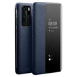 For Huawei P40 QIALINO Puda Texture Side Window View Leather Phone Case(Blue) - free shipping - PMC TechLife - Order now!