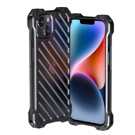 For iPhone 14 Plus R-JUST Breathable Armor Phone Case(Silver Grey)