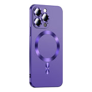 For iPhone 14 Pro Max Liquid Lens Protector Magsafe Phone Case(Dark Purple)