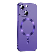 For iPhone 13 Liquid Lens Protector Magsafe Phone Case(Dark Purple)