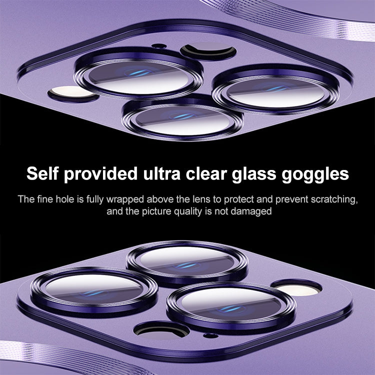 For iPhone 13 Liquid Lens Protector Magsafe Phone Case(Dark Purple)