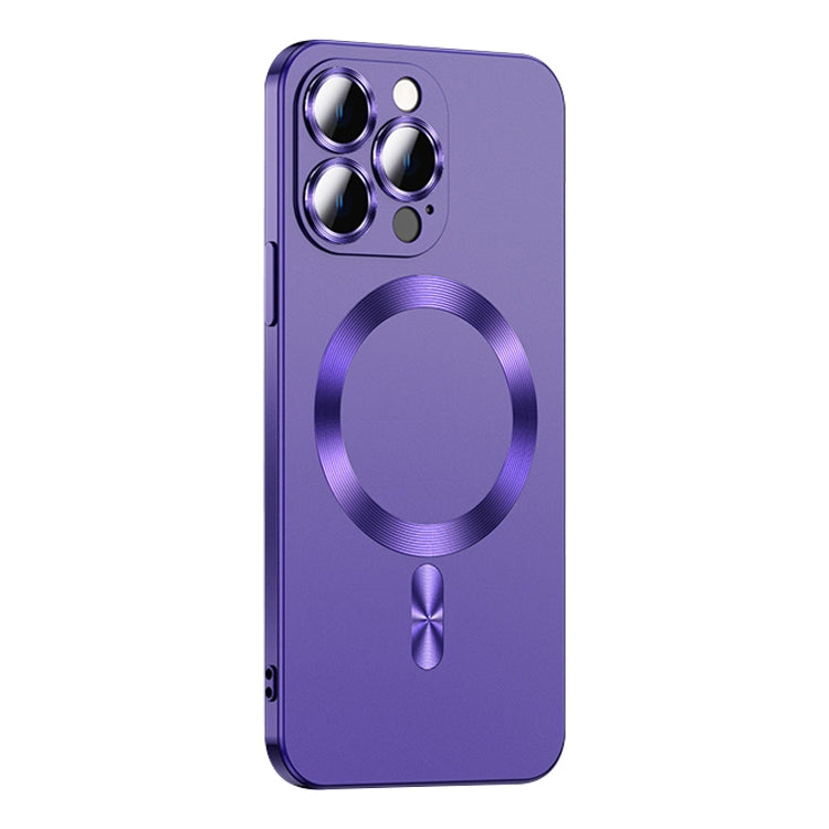 For iPhone 13 Pro Max Liquid Lens Protector Magsafe Phone Case(Dark Purple)