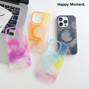 For iPhone 12 Watercolor Magsafe Phone Case(Yellow)