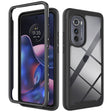 For Motorola Moto Edge 2022 Starry Sky Solid Color TPU Clear PC Phone Case(Black) - Motorola Cases by PMC TechLife | Online Shopping South Africa | PMC TechLife