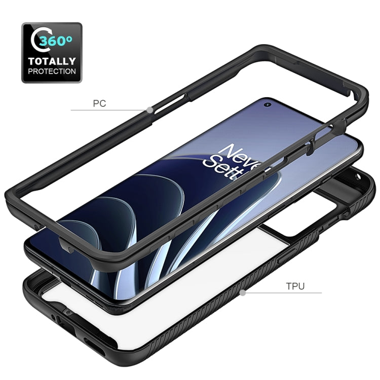 For OnePlus 10 Pro Starry Sky Solid Color Shockproof TPU Clear PC Phone Case(Sky Blue)