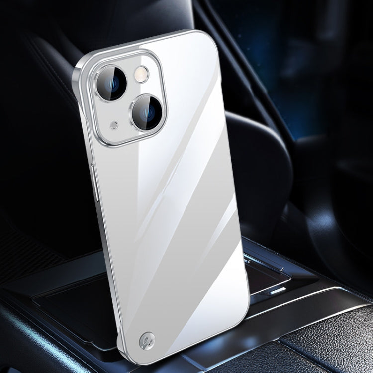 For iPhone 14 Electroplating Frameless Clear PC Phone Case(Silver)