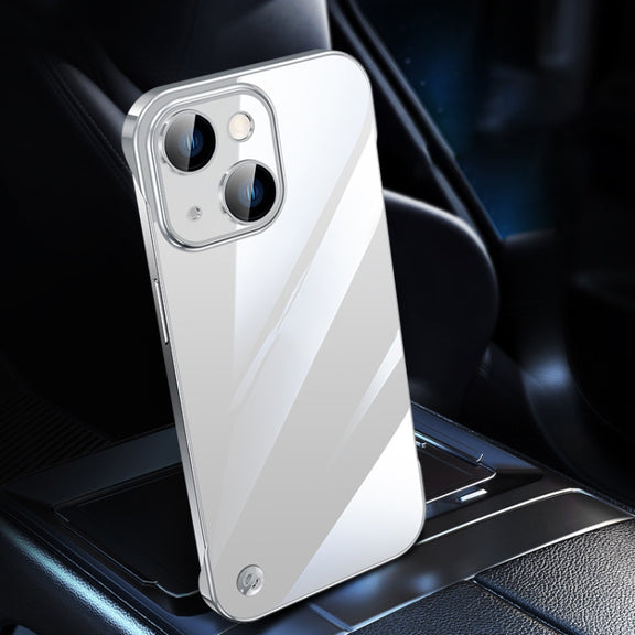 For iPhone 14 Electroplating Frameless Clear PC Phone Case(Silver)