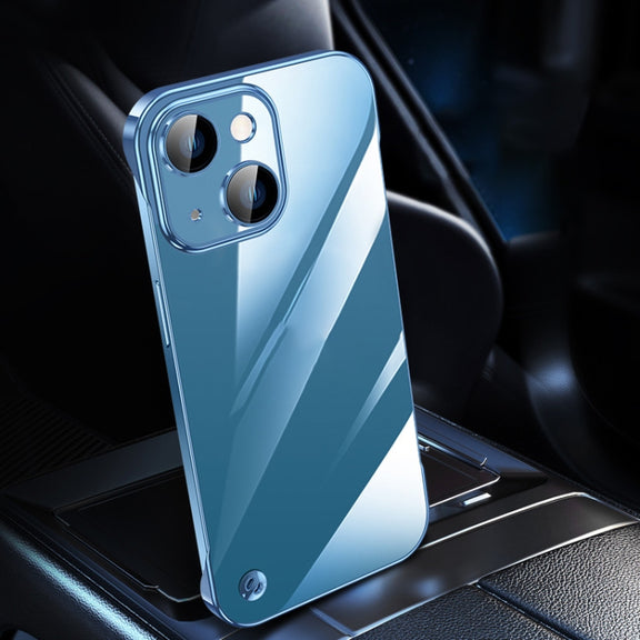 For iPhone 14 Plus Electroplating Frameless Clear PC Phone Case(Sierra Blue)