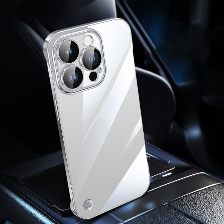 For iPhone 14 Pro Max Electroplating Frameless Clear PC Phone Case(Silver)