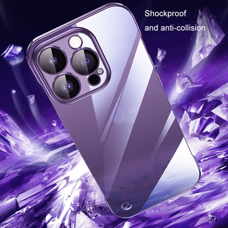 For iPhone 14 Pro Max Electroplating Frameless Clear PC Phone Case(Transparent)