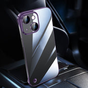 For iPhone 13 Electroplating Frameless Clear PC Phone Case(Purple)