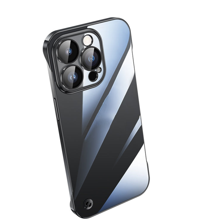 For iPhone 13 Pro Electroplating Frameless Clear PC Phone Case(Black)