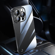 For iPhone 13 Pro Electroplating Frameless Clear PC Phone Case(Black)