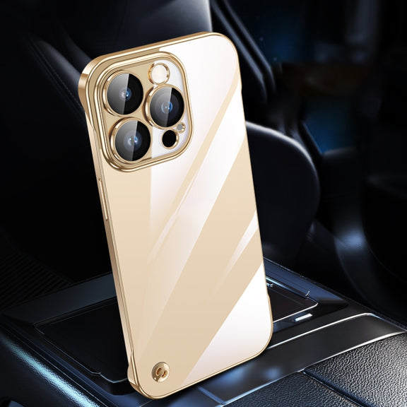 For iPhone 13 Pro Electroplating Frameless Clear PC Phone Case(Gold)