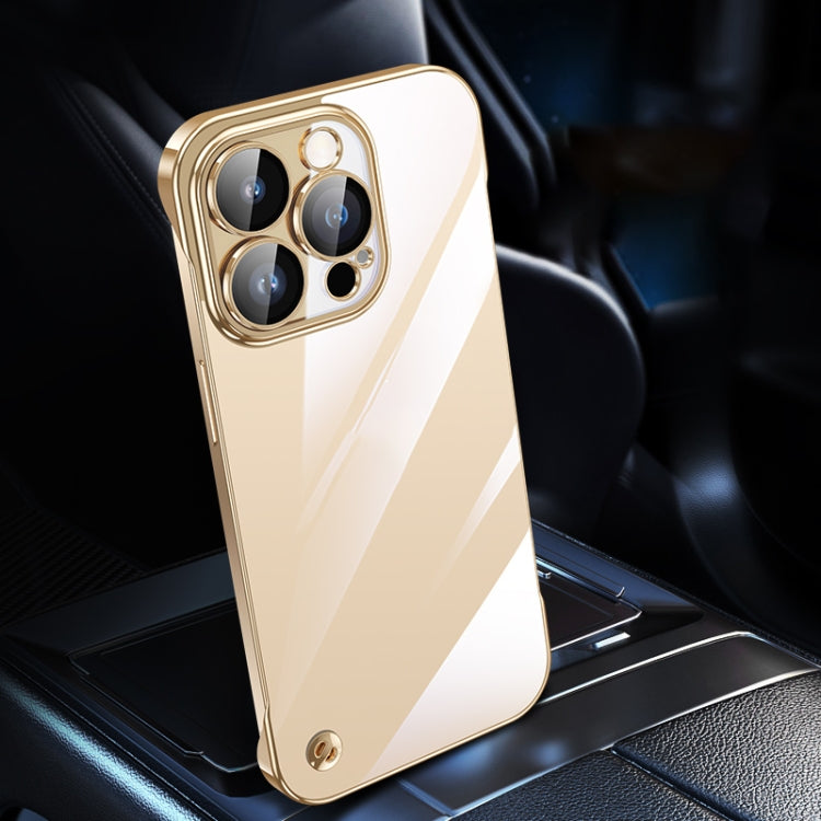 For iPhone 13 Pro Max Electroplating Frameless Clear PC Phone Case(Gold)