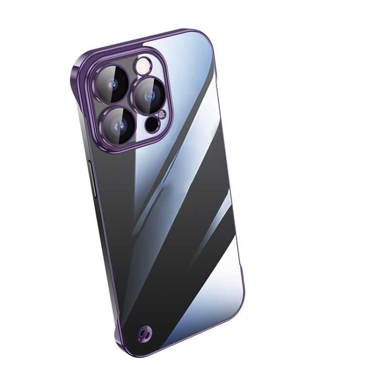 For iPhone 13 Pro Max Electroplating Frameless Clear PC Phone Case(Purple)