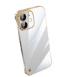 For iPhone 12 Electroplating Frameless Clear PC Phone Case(Gold) - iPhone 12 / 12 Pro Cases by PMC TechLife | Online Shopping South Africa | PMC TechLife | Buy Now Pay Later Mobicred