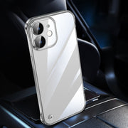 For iPhone 12 Electroplating Frameless Clear PC Phone Case(Transparent)